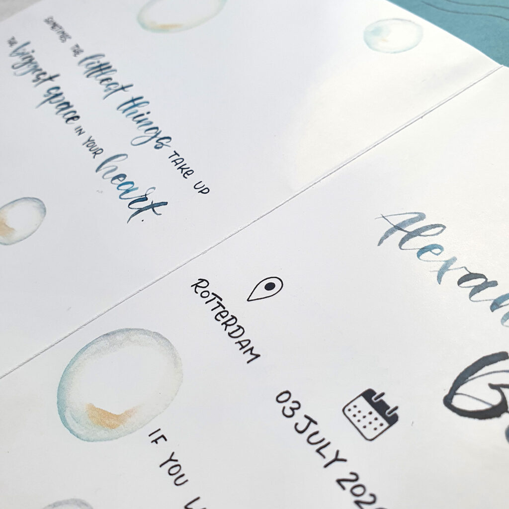 Geburtskarte.Personalisiert.Aquarell