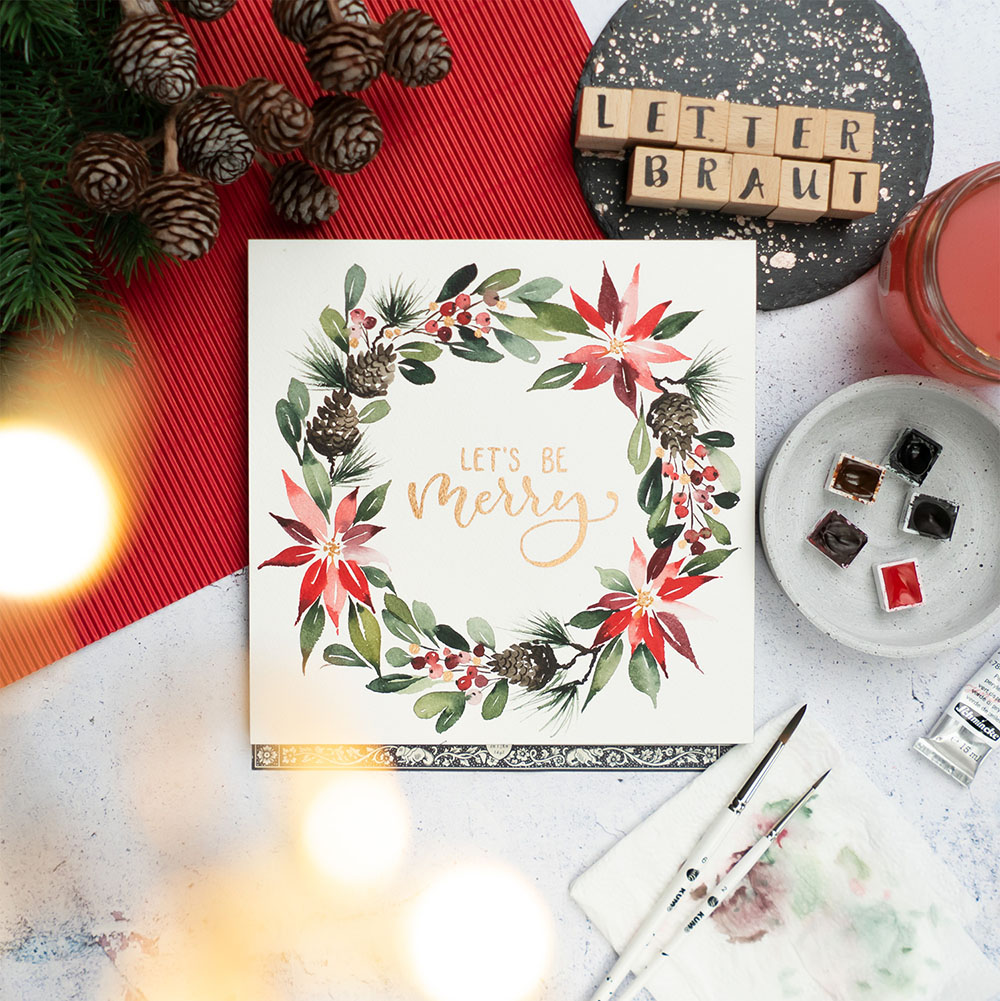 Online Workshop Aquarell Adventskranz