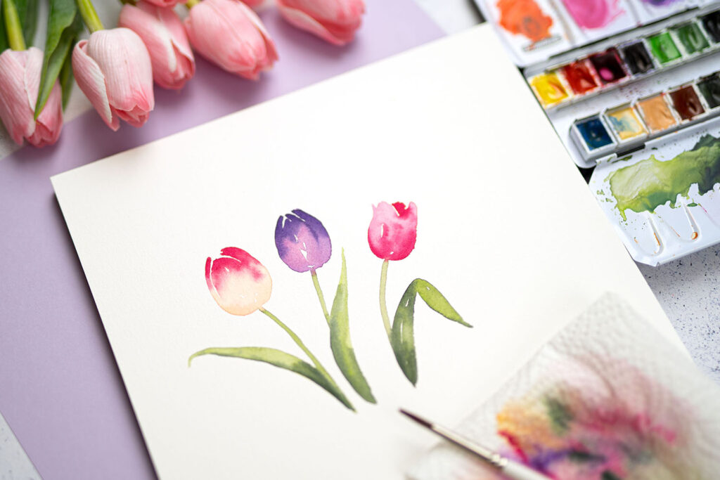 Aquarell Workshop Tulpen Magnolien Loose Watercolor