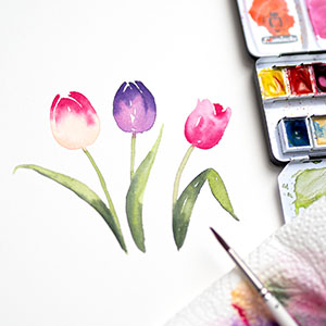 Aquarell Workshop Tulpen Magnolien Loose Watercolor