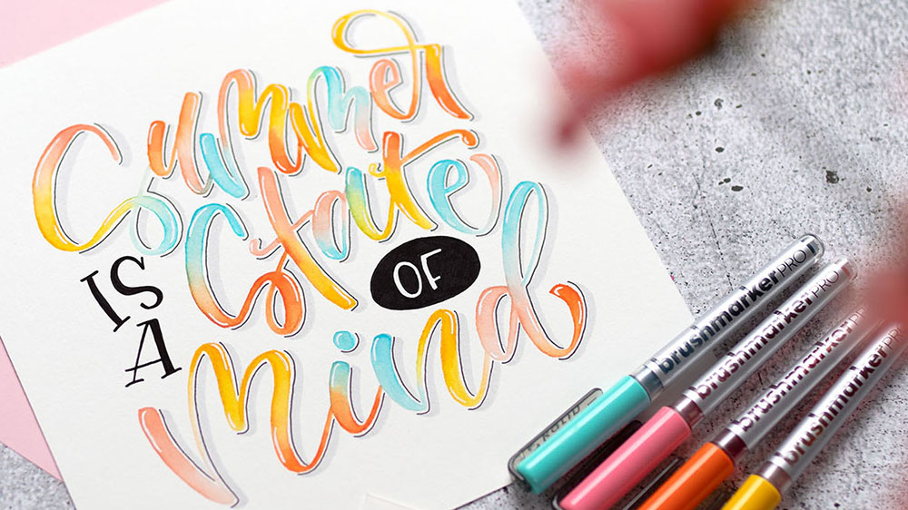 Blending Handlettering Aquarell Letterbraut