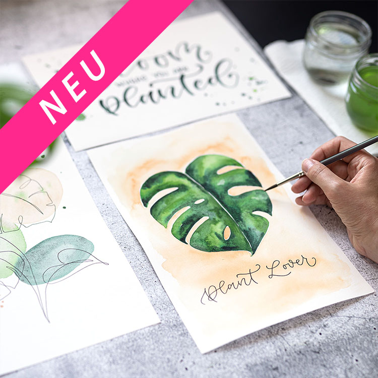 Handlettering Aquarell Urban Jungle Neu