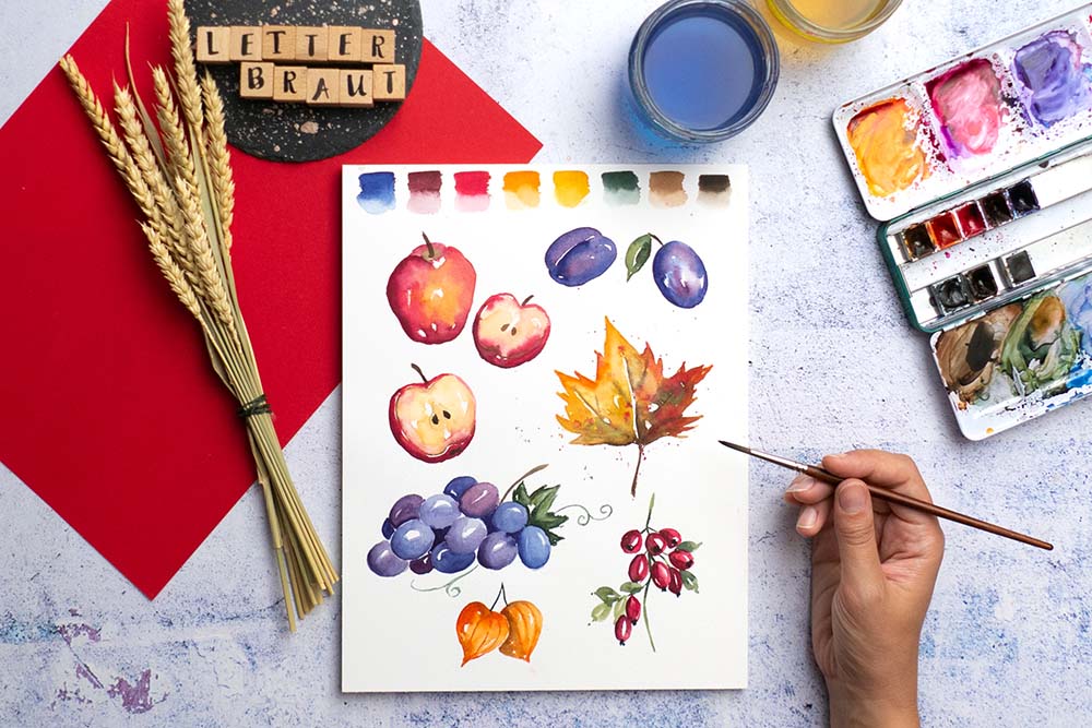 Workshop Watercolor Aquarell Herbst