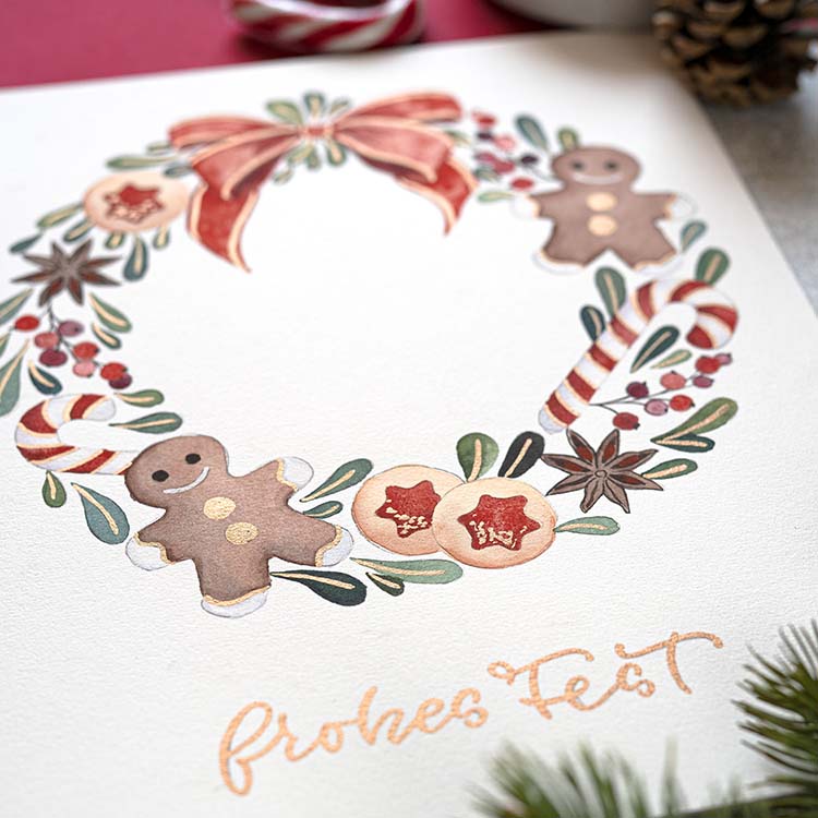 Adventskranz Workshop Aquarell Weihnachtsfeier