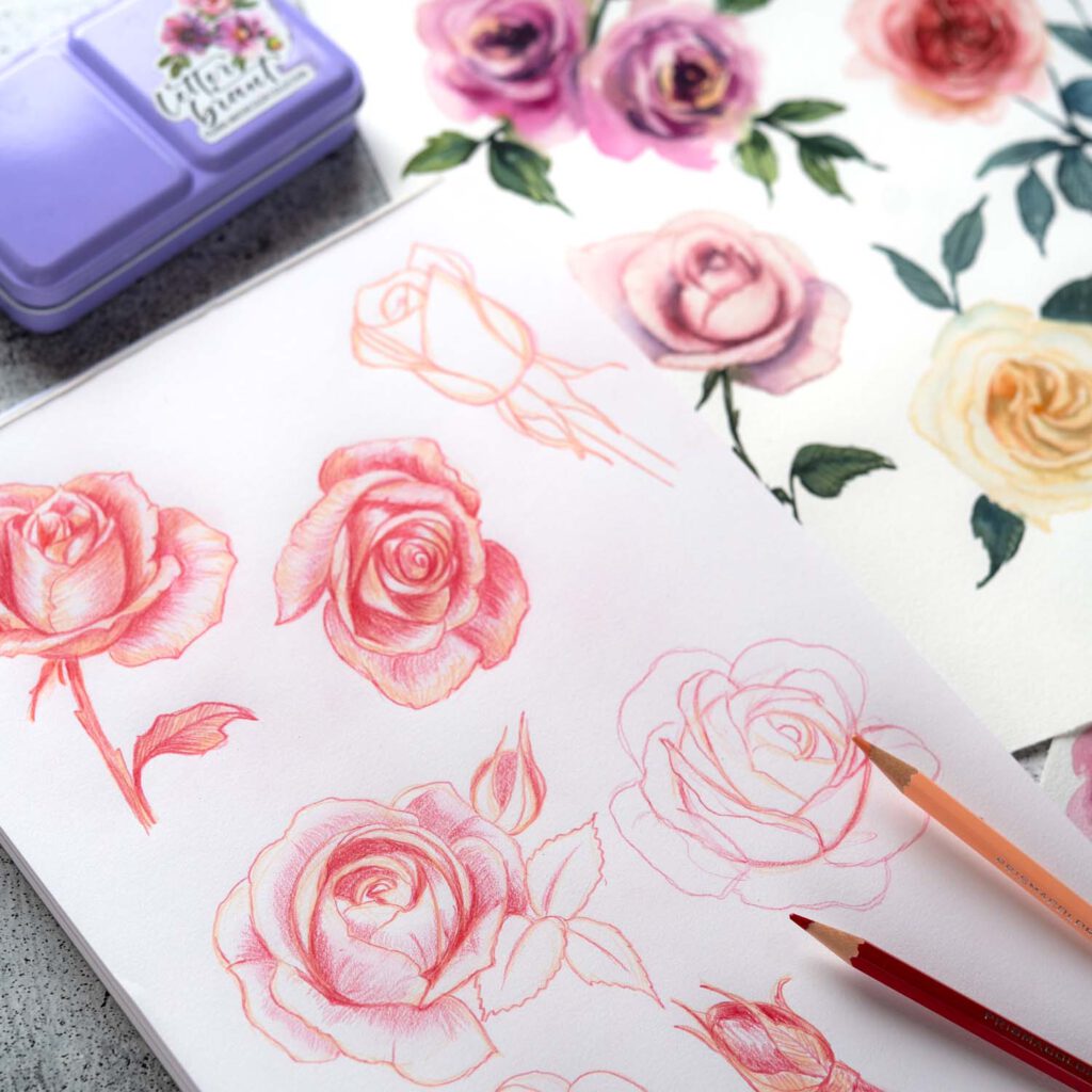 Rosen_Aquarell_Workshop_zeichnen