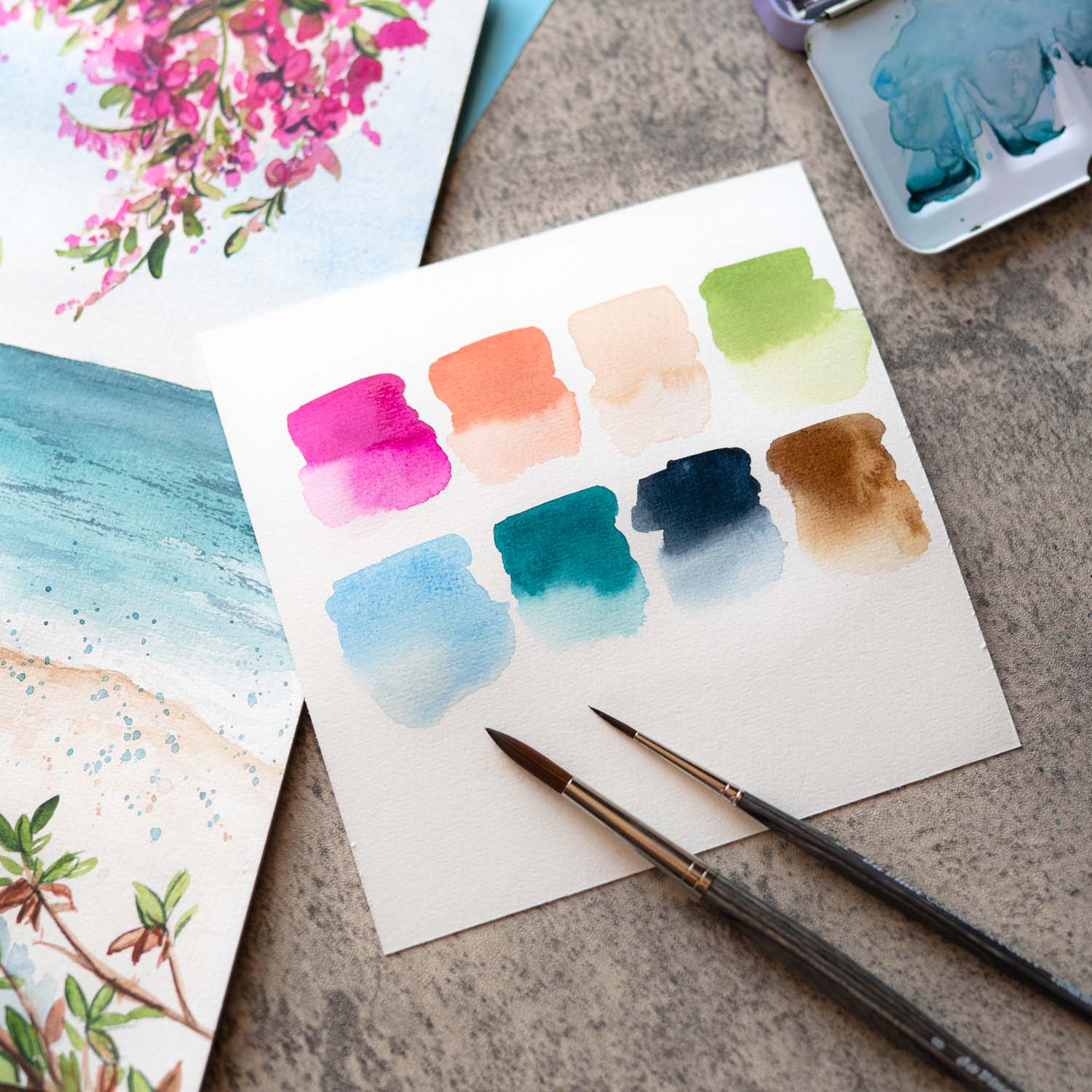 Watercolor_Workshop_Aquarell_Kreativabend_Sommer_Urlaub_Strand