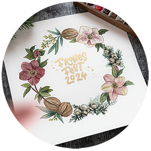 Weihnachten Aquarell Workshop Videokurs Adventskranz