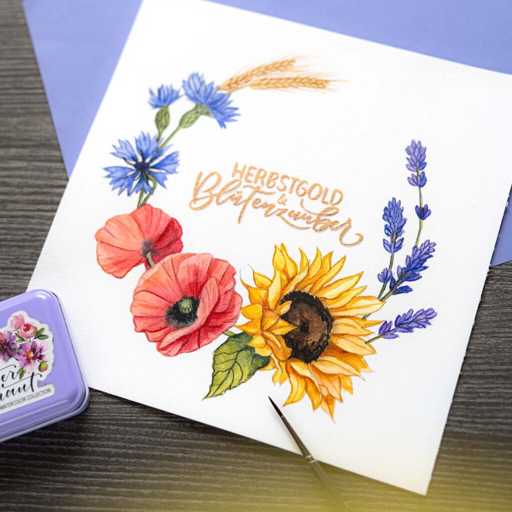 Aquarell Watercolor Videokurs Herbstkranz Kreativhäppchen Auszeit Glücksmoment