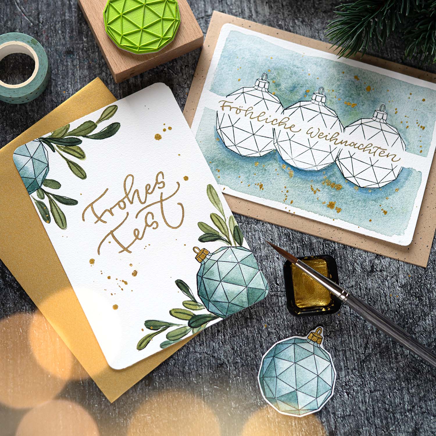 Stempel_Party_Weihnachten_Christbaumkugel_Kreativ_Workshop_Livestream_Letterbraut