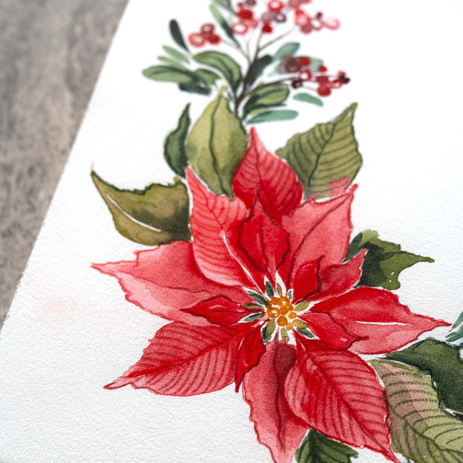 Aquarell Watercolor Kreativabend Weihnachtstern Advent Kranz Kreativzeit