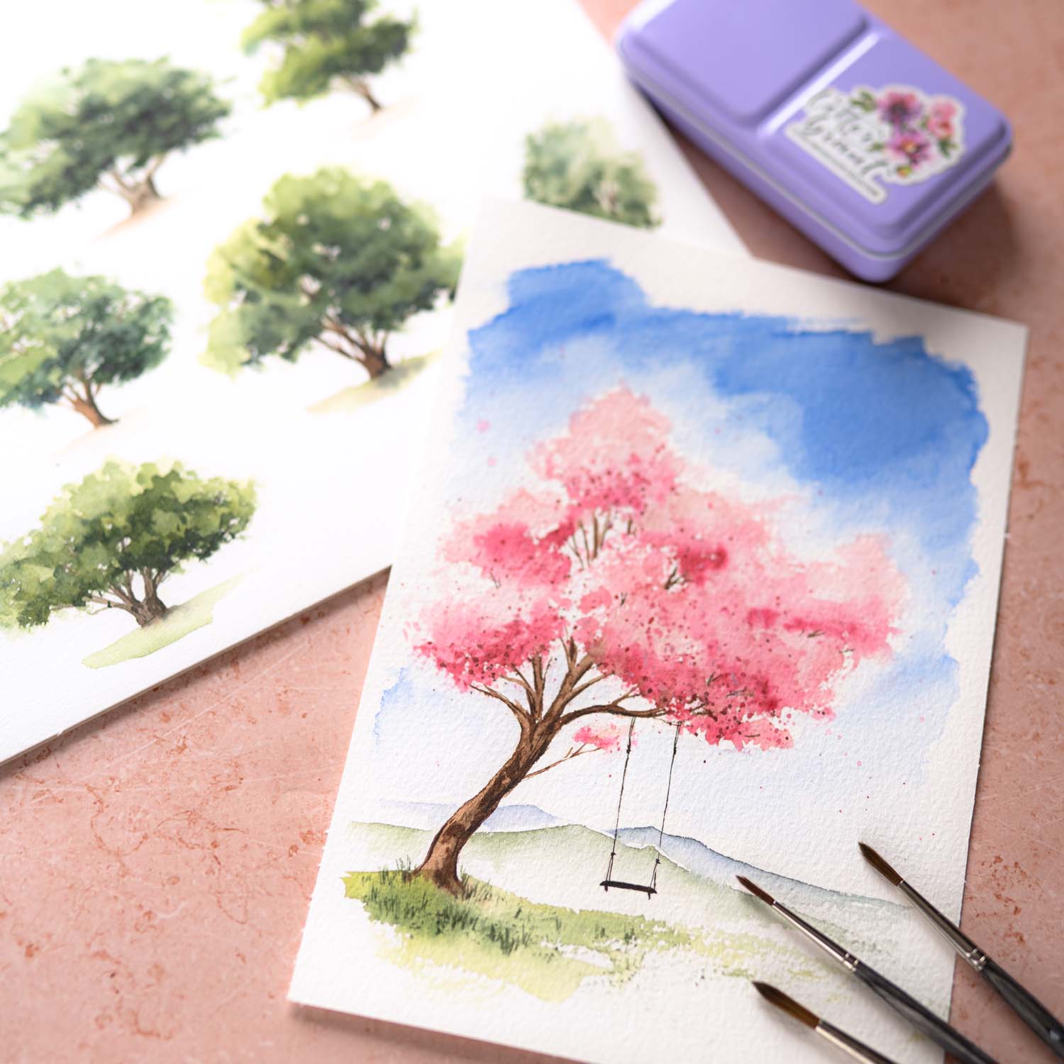 Aquarell Kreativabend Watercolor Workshop Bäume verstehen