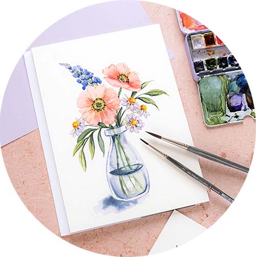 Florale Aquarell Shortcuts Blütenmalen Tipps Watercolor Einsteiger Finales Projekt