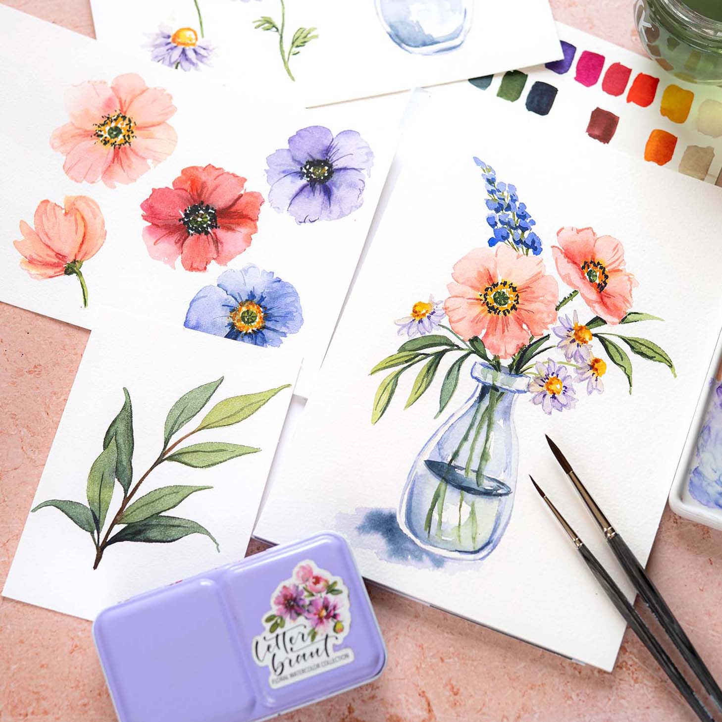 Florale Aquarell Shortcuts Watercolor Einsteiger Videokurs Blütenmalen Tipps