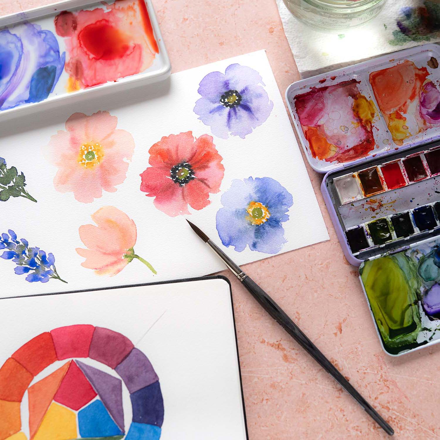 Florale Aquarell Shortcuts Watercolor Videokurs Einsteiger Blütenmalen Tipps Tricks