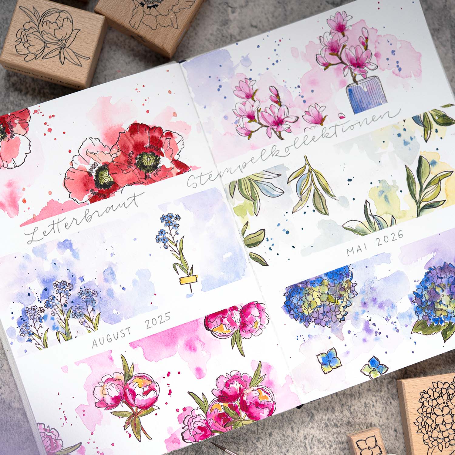 Stempelparty_Kreativabend_Inspiration_Letterbraut_Florale_Stempel_Workshop