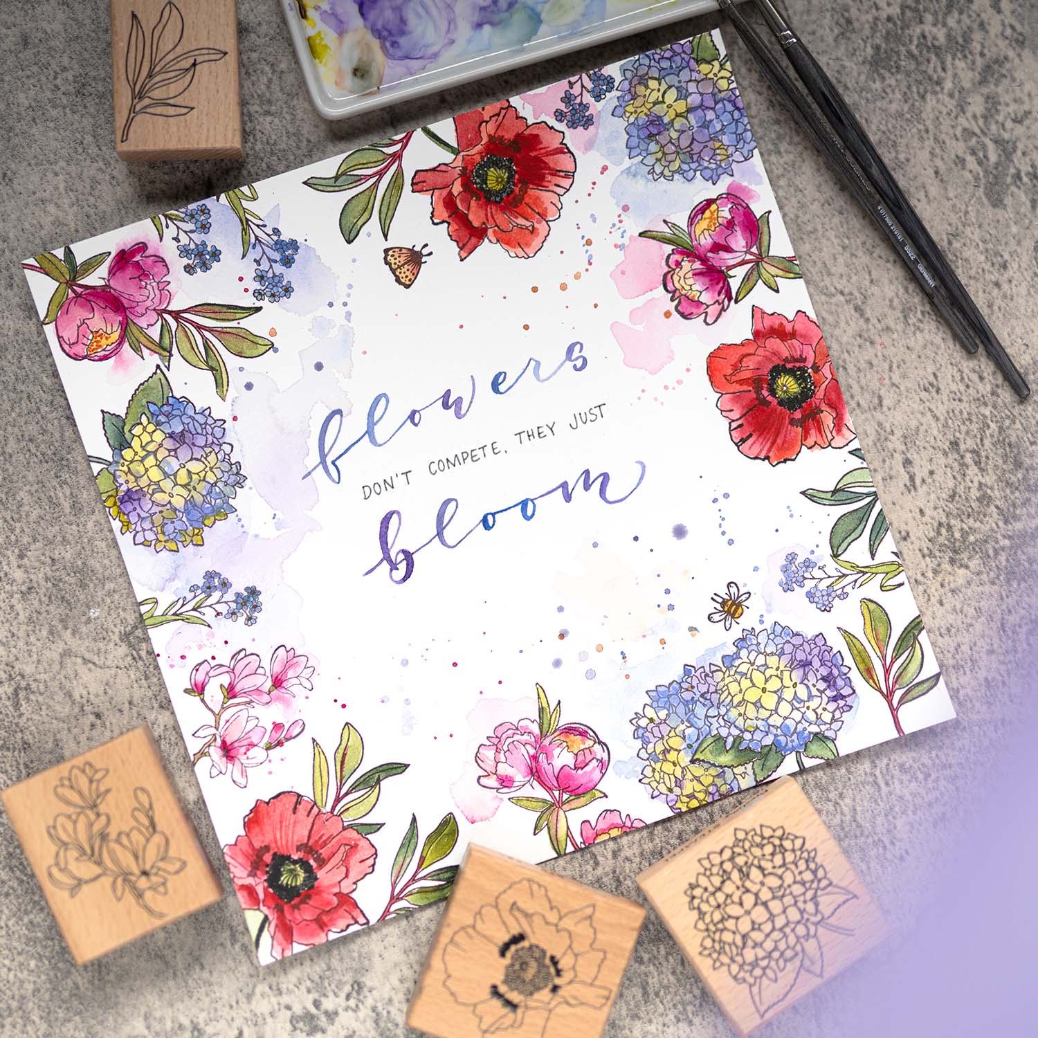 Stempelparty_Kreativabend_Letterbraut_Florale_Stempel_Inspiration