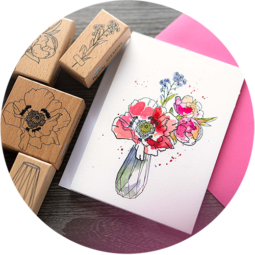 Stempelparty Workshop Aufzeichnung Florale Stempel Kreative Inspiration mit Stempeln