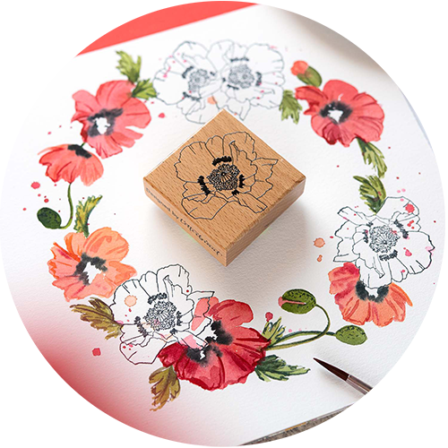 Stempelparty Workshop Aufzeichnung Florale Stempel Kreative Inspiration mit floralen Stempeln