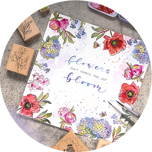 Stempelparty Workshop Blütenzauber Aufzeichnung Kreative Inspiration mit Stempeln