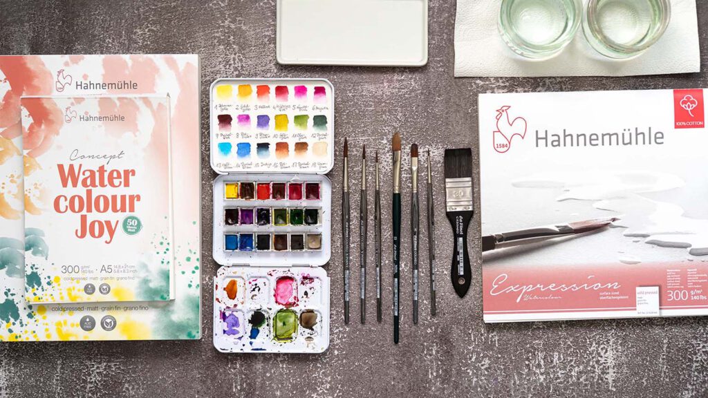 Florals Aquarell Blüten Malen Blütenformel Materialpaket