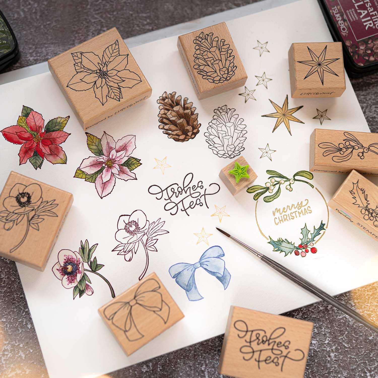 Stempel Stempelparty Weihnachtszauber Weihnachtskarten Kartenideen Christmas